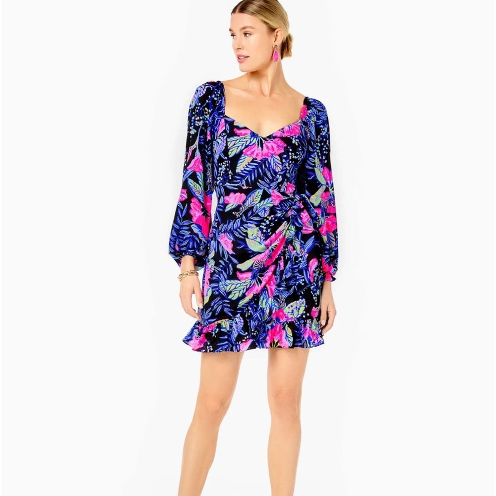 Lilly Pulitzer Lila Long Sleeve Dress SIZE 10 Onyx Earned Stripes nwt